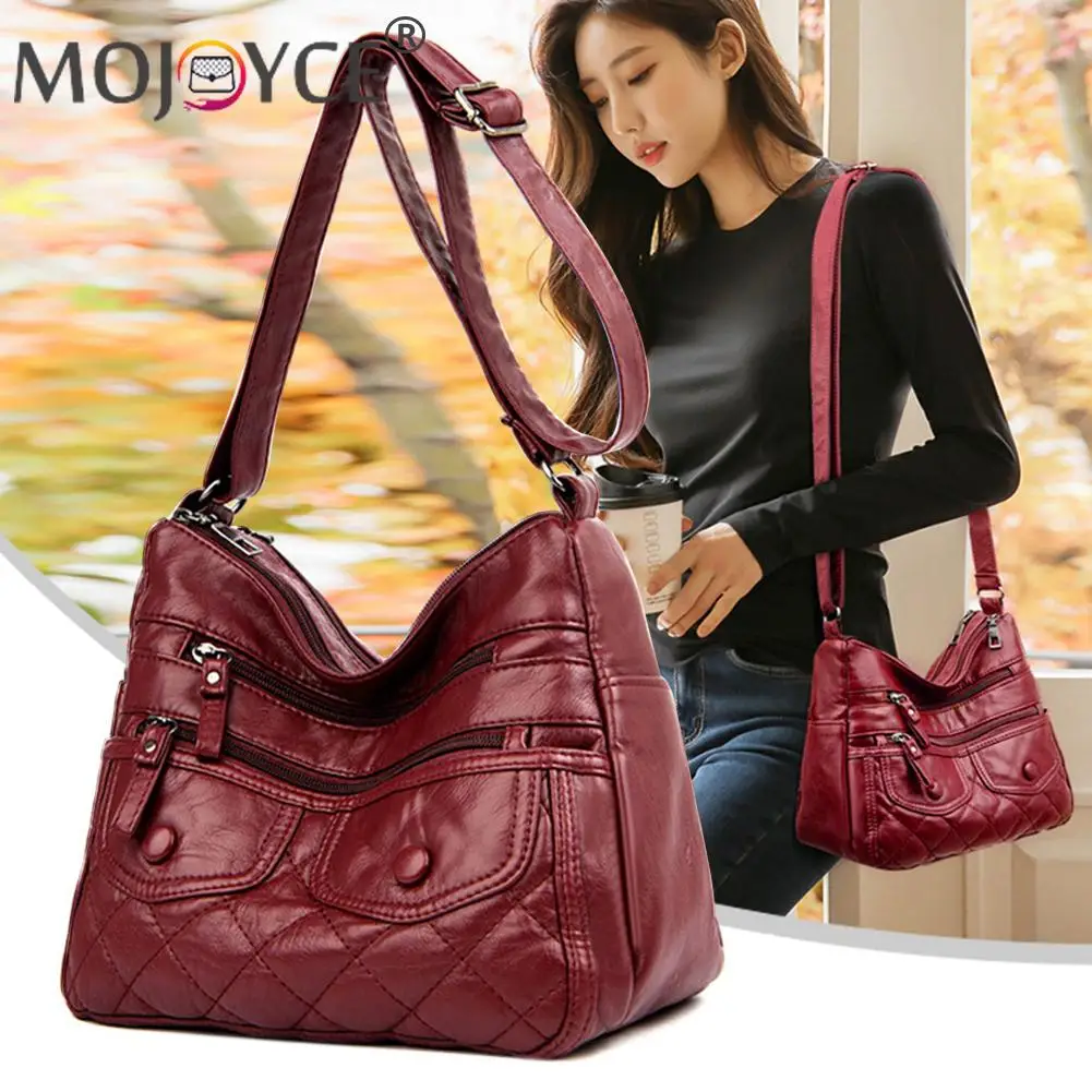 

Fashion Solid Color Lattice Pattern Crossbody Shoulder Bag Women Casual All-match Nylon Messenger Handbags Portable Zipper Purse