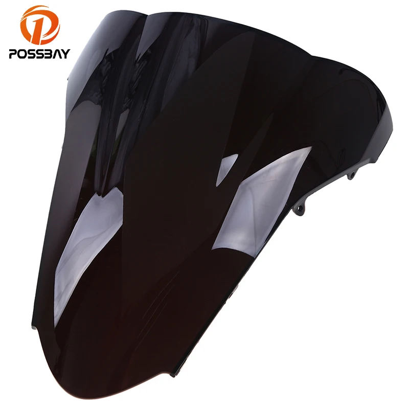 

POSSBAY Bike Universal Motorcycle Windshield Wind Deflectors for Honda VFR800 2002-2009 Scooter Windscreen Double Bubble