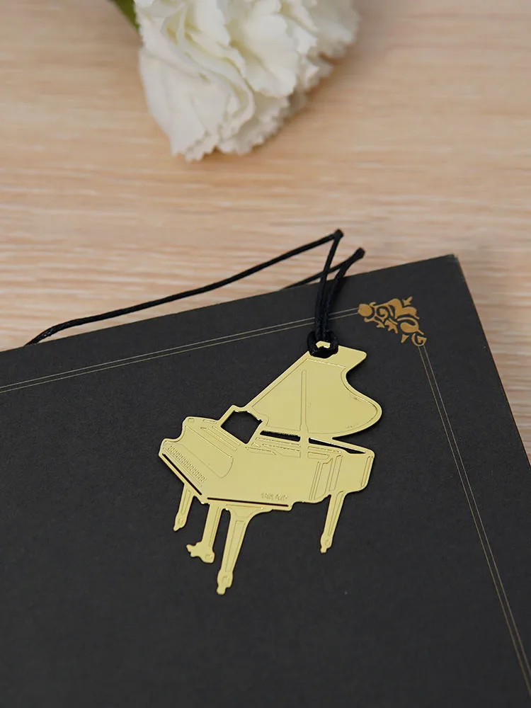 

Gold Hollow Piano Guitar Violin Bookmark Music Stationery Prize musical instrument book mark Book Marks Bookmarks For Books