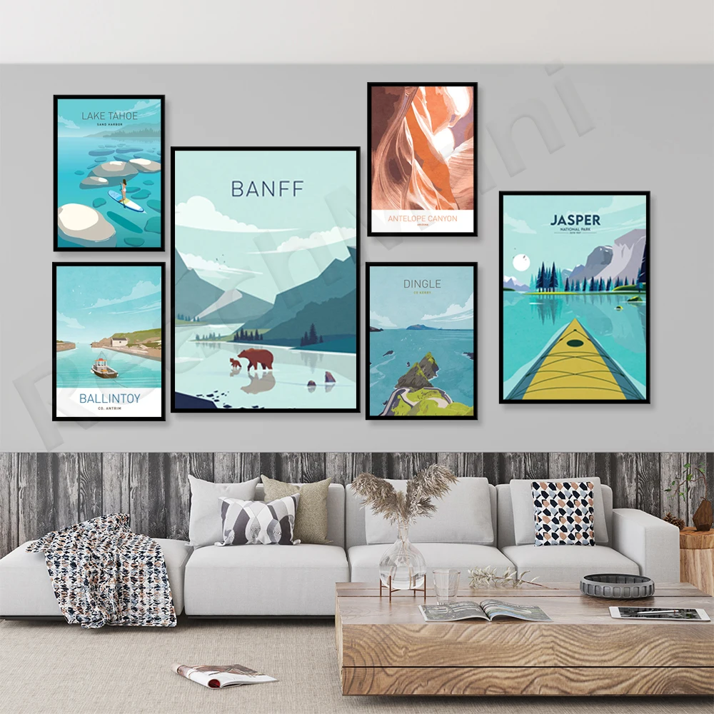 Постеры для путешествий принты Калифорнийского озера Тахо полуостров Дингл