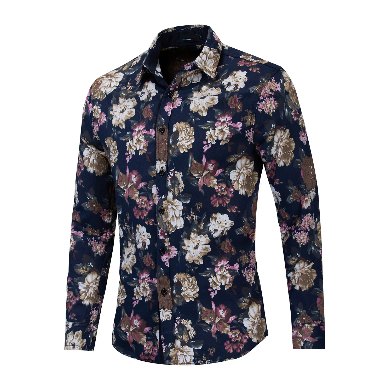 

New Fashion Rose Flower 3D Printed Floral Shirt Men's Long Sleeve Casual Shirt Turn-down Collar Slim Fit Shirt For Mens Clothing