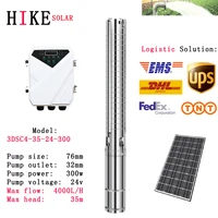 hike solar equipment solar water pump 24v 300w 3 dc deep well mppt controller stainless steel impeller model 3dsc4 35 24 300