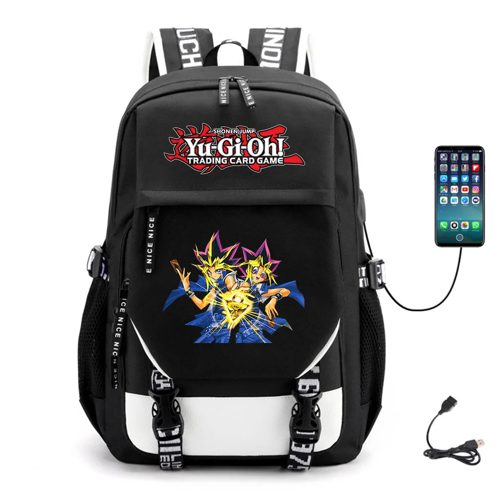

Anime Yu-Gi-Oh! USB Unisex Canvas Casual Schoolbag Teenger Fabric Packsack Student Backpack High Quality Laptop Bag