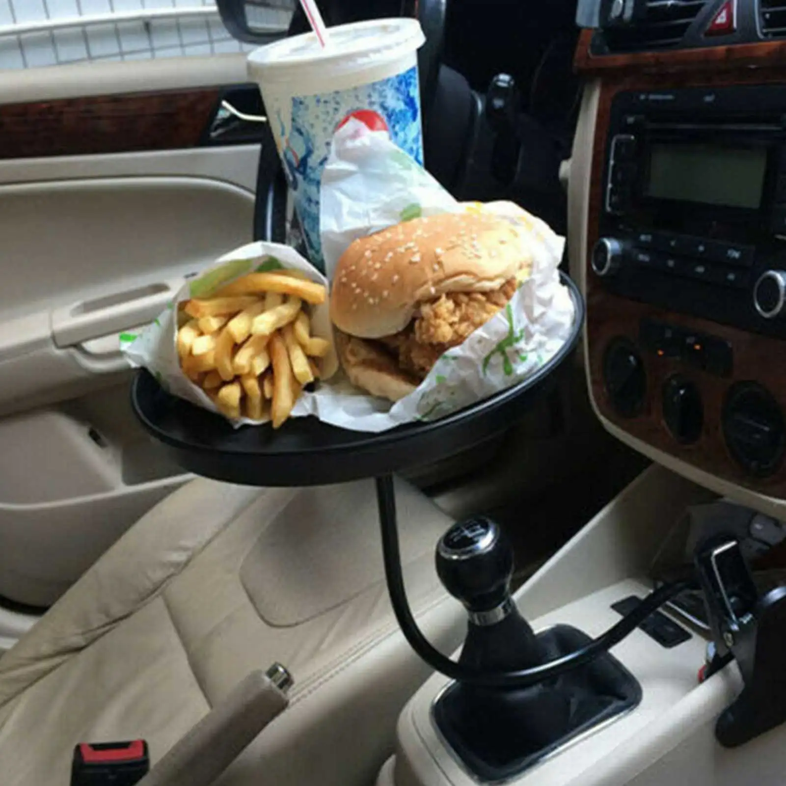 

Adjustable Car Cup Holder Drink Coffee Bottle Organizer Accessories Food Tray Automobiles Table for Burgers French Fries