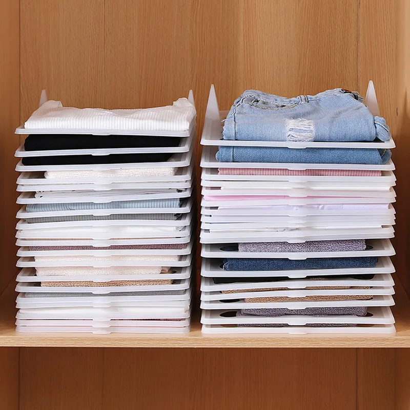 5 шт./компл. набор стеллажей для футболок простой органайзер отделки платья