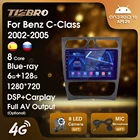 Автомобильный радиоприемник TIEBRO для Mercedes Benz C-Class W203 C200 2002-2005 C320 C350 CLK W209 2DIN Blu-Ray Android10 GPS навигация 6G + 128G