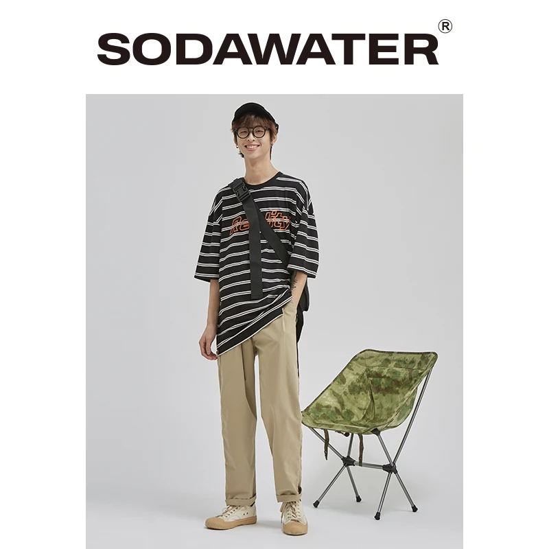 Мужские брюки-карго SODAWATER свободные уличные штаны с эластичным поясом модель 3062S20