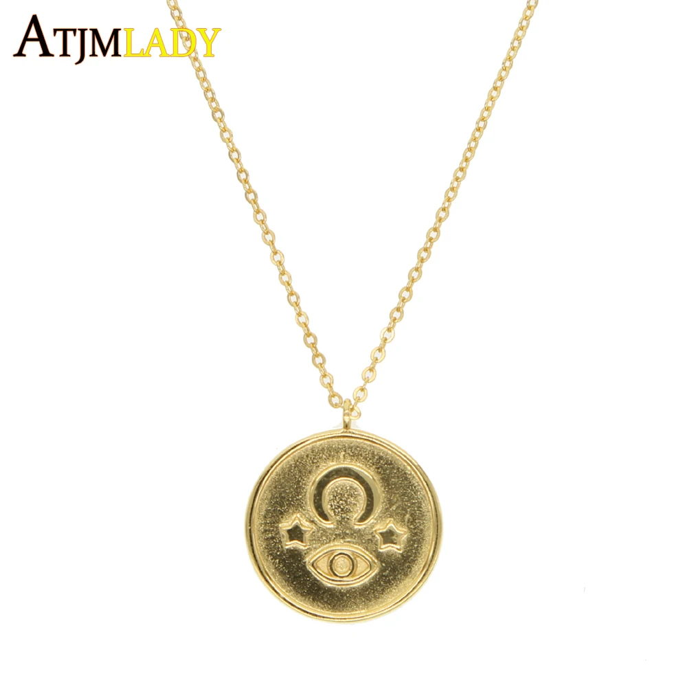 Подвеска золотого цвета в стиле бохо с кристаллами турецкий глаз круглый кулон