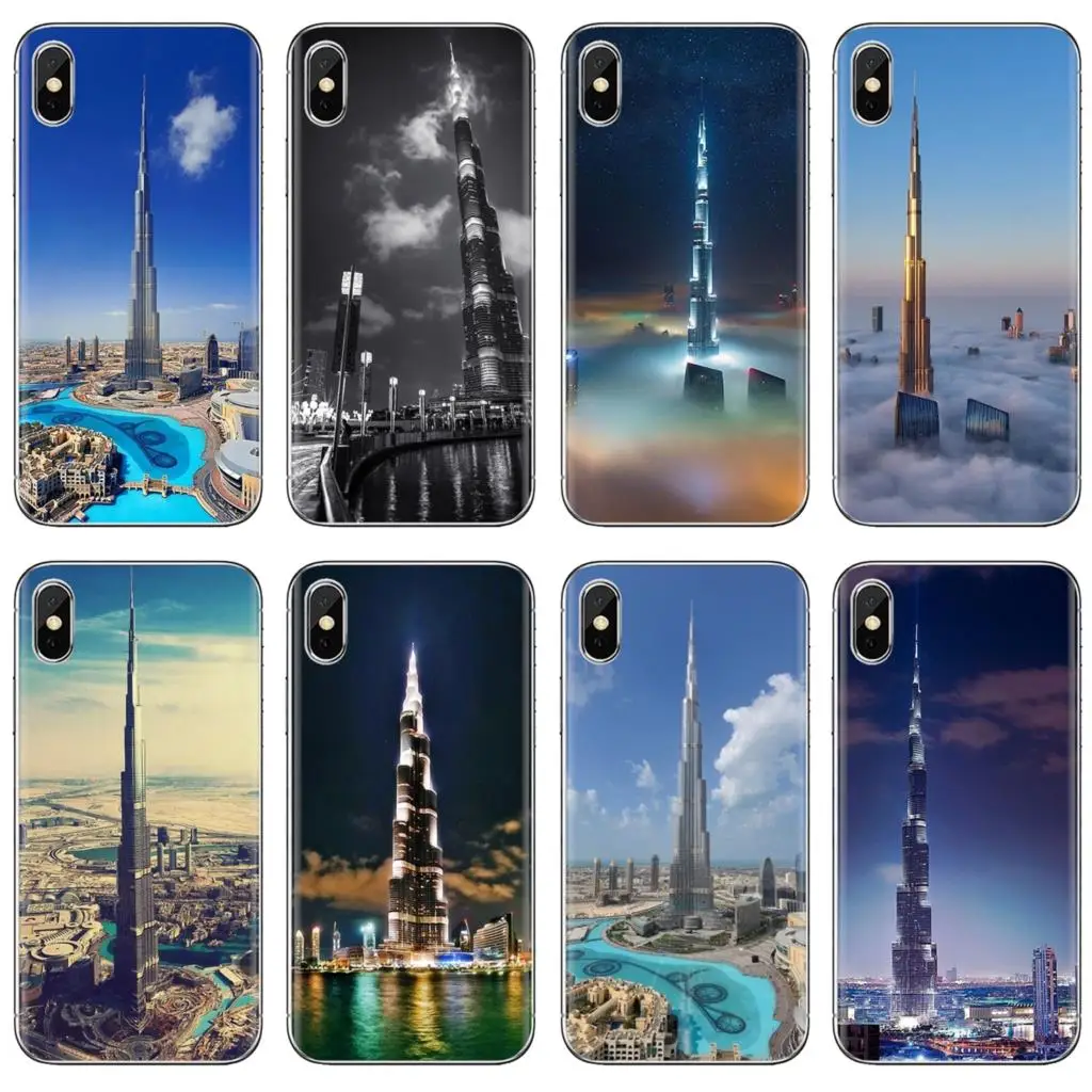 

For iPhone iPod Touch 11 12 Pro 4 4S 5 5S SE 5C 6 6S 7 8 X XR XS Plus Max 2020 Burj Khalifa Tower building Dubai Soft Bag Case