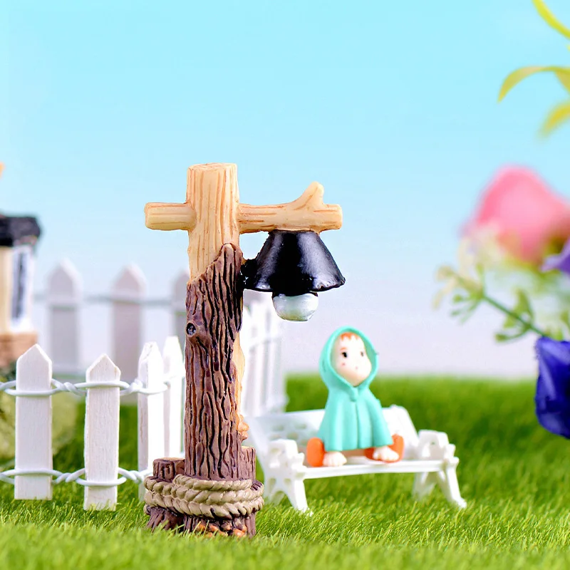 1 шт. уличная лампа орнамент фигурка модель мох микро пейзаж кукольный домик