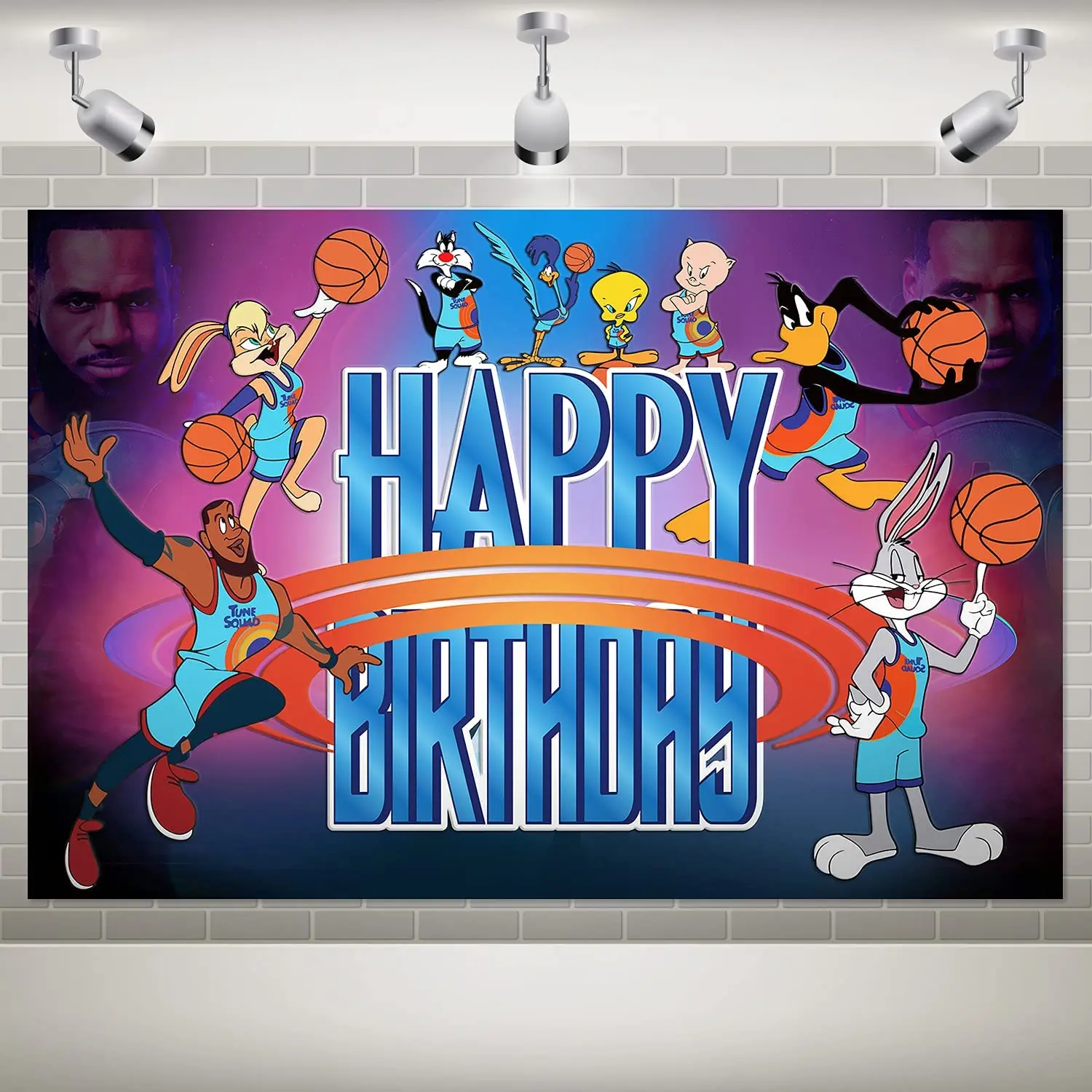 

Space Jam Party Backdrops Hot Basketball Kid Boys Birthday Party Custom Photography Background Banner Photo Booth Decor Supplies