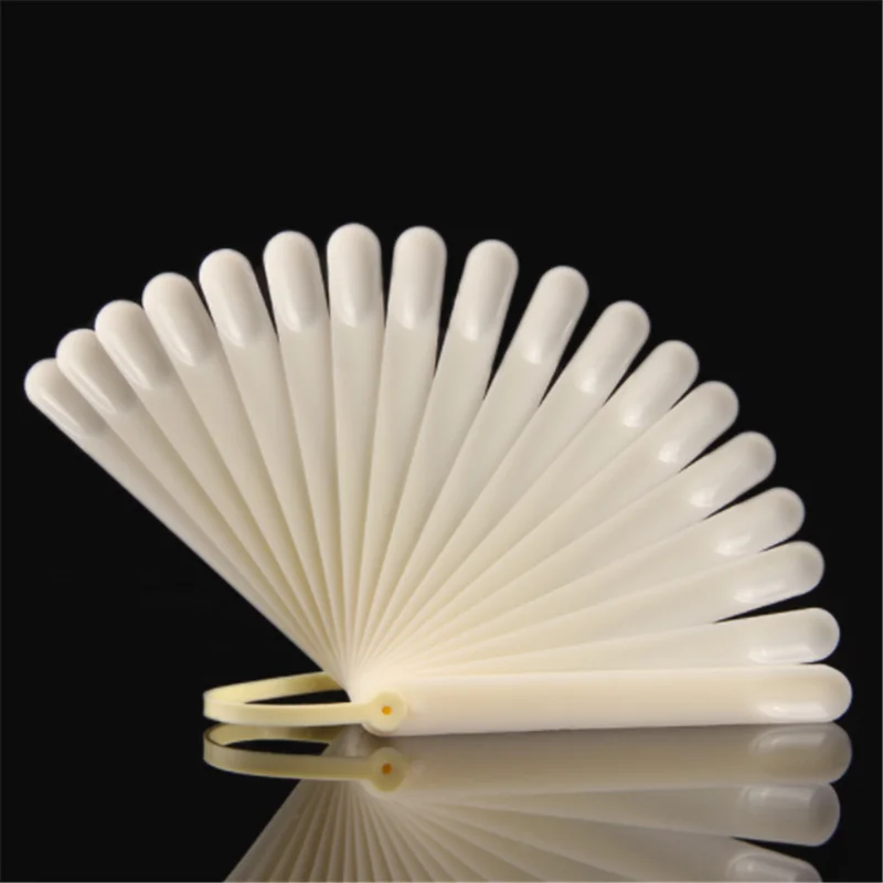 

Color Card False Nail Tips Fan Transparent White Fake Nail Tips Nail Art Practice Display Design Tools