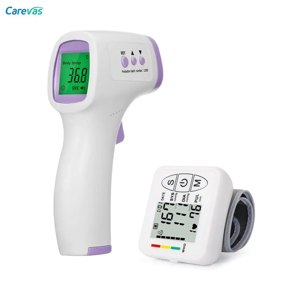 

Digital Blood Pressure Monitor Heart Rate Pulse Tonometer Meter & Handheld Electronic Thermometer Portable Forehead Thermometer