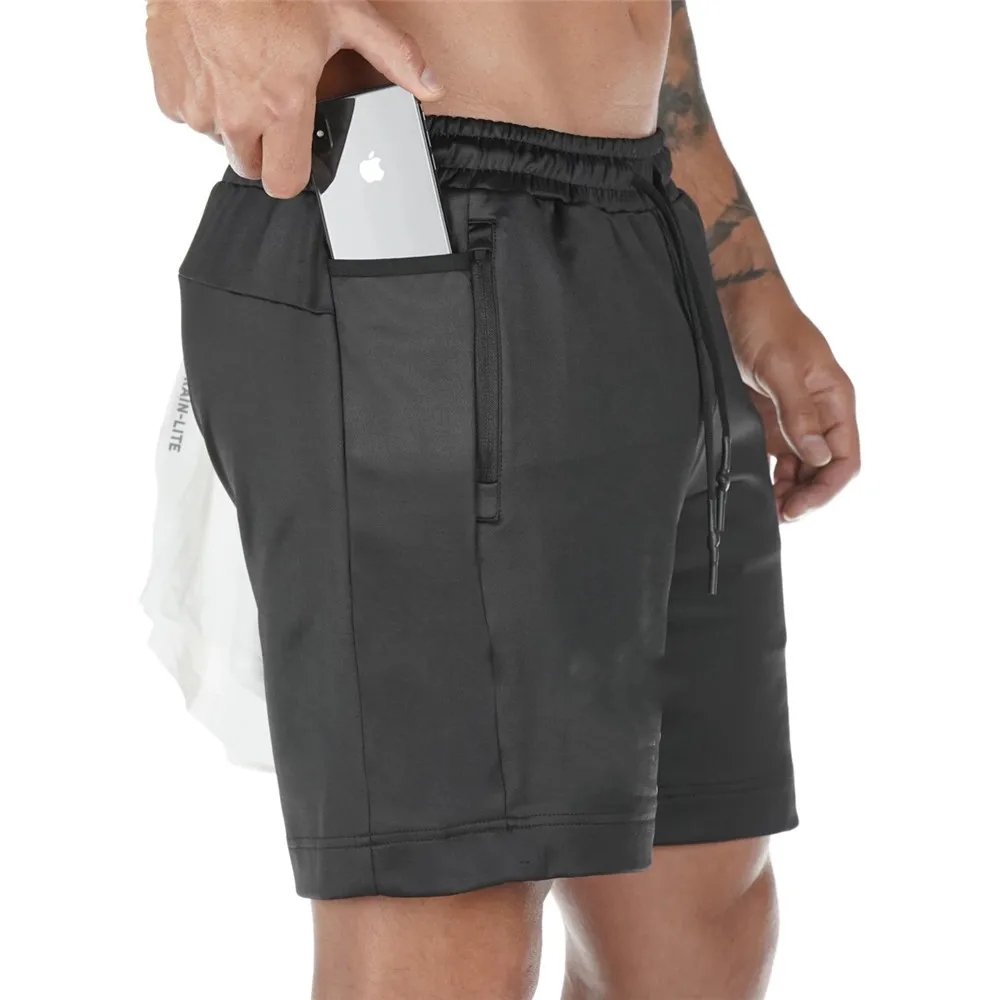 Быстросохнущие спортивные мужские шорты для бега Бермуды фитнеса Короткие штаны