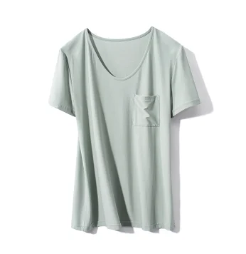 

2021 Round neck short sleeve T-shirt women's summer cotton double-sided mercerized solid color versatile loose bottoming shirt