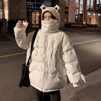 kawaii frog parkas women winter coat cute long thick jacket warm clothing korean fashion 2021