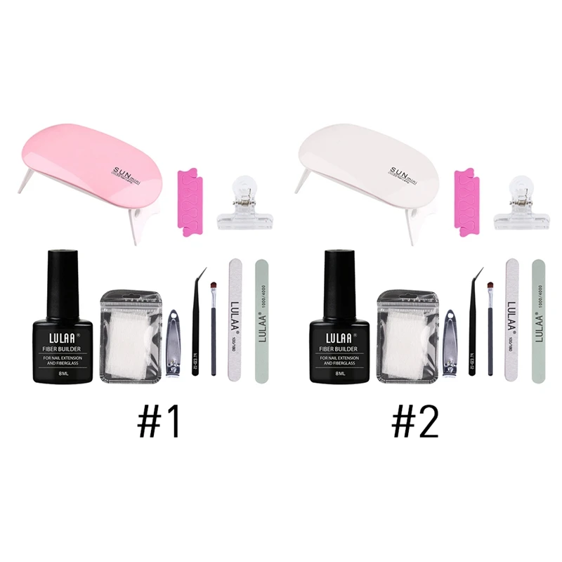 

10pcs/set UV LED Lamp Dryer Nail Gel Polish Kit Soak Off Fibers Glass Nail Extension