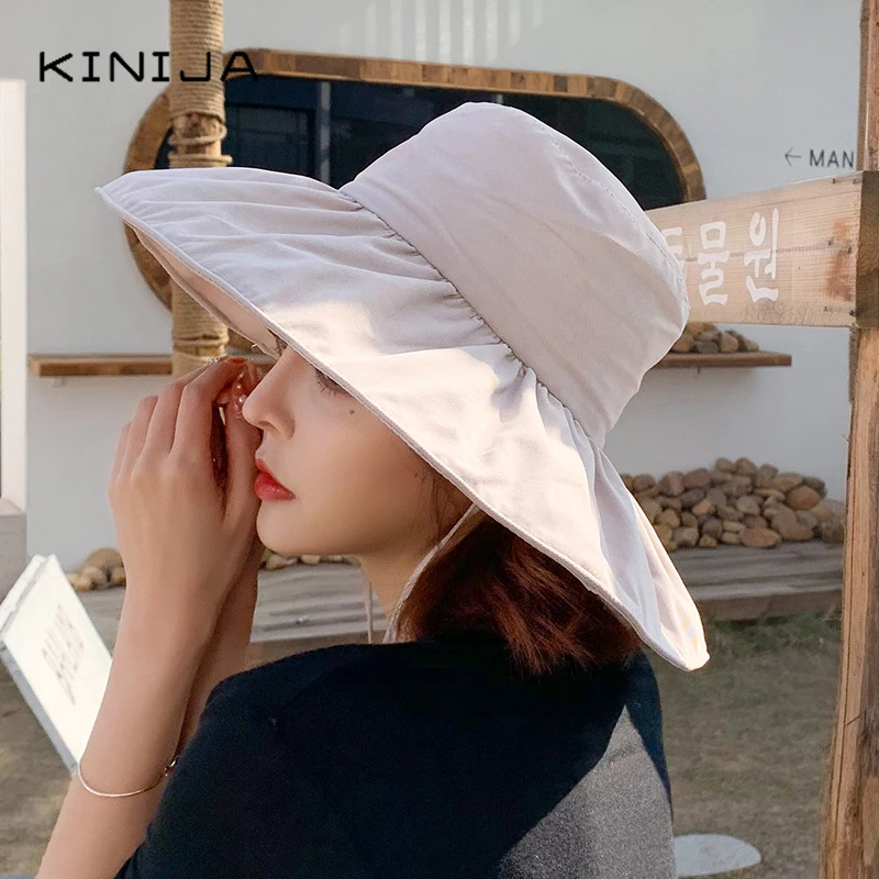 Летняя женская панама в рыбацком стиле пляжная шляпа с широкими полями защитой