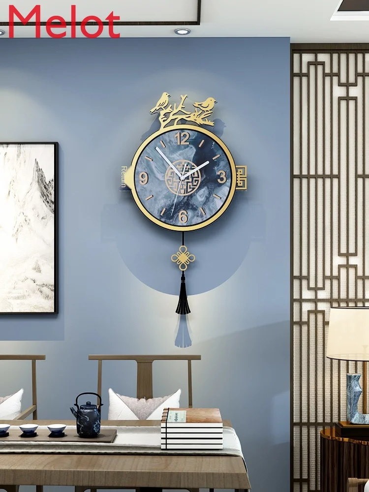 

Новинка, настенные часы в китайском стиле, домашние Простые Модные Необычные беззвучные настенные часы в китайском стиле с Красной сеткой