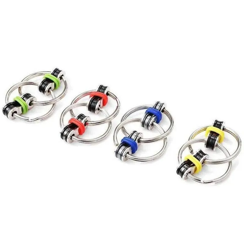 ZK70-Cadena de ventilaci&oacute;n para adultos, juguete antiestr&eacute;s, descompresi&oacute;n, llavero de cadena de bicicleta, alivio del estr&eacute;s, juguete para regalo para chico adulto-4