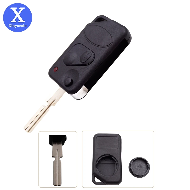 

Xinyuexin 2 Buttons Flip Remote Car Key Case Shell Fob for Land Range Rover Discovery Freelander Defender 90 1995-2004 P38 Blade