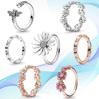 hot 925 sterling silver shiny daisy wreath original womens ring womens wedding party gift fashion jewelry