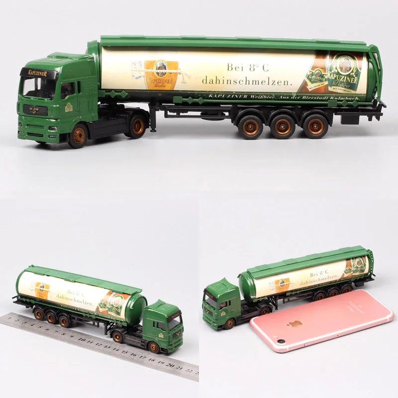 Белый 1/87 Scale Mini Small Germany Advertising AD Media container Cargo trailer tow Truck Diecasts& Toy Vehicles model Cars souvenir - Цвет: Белый