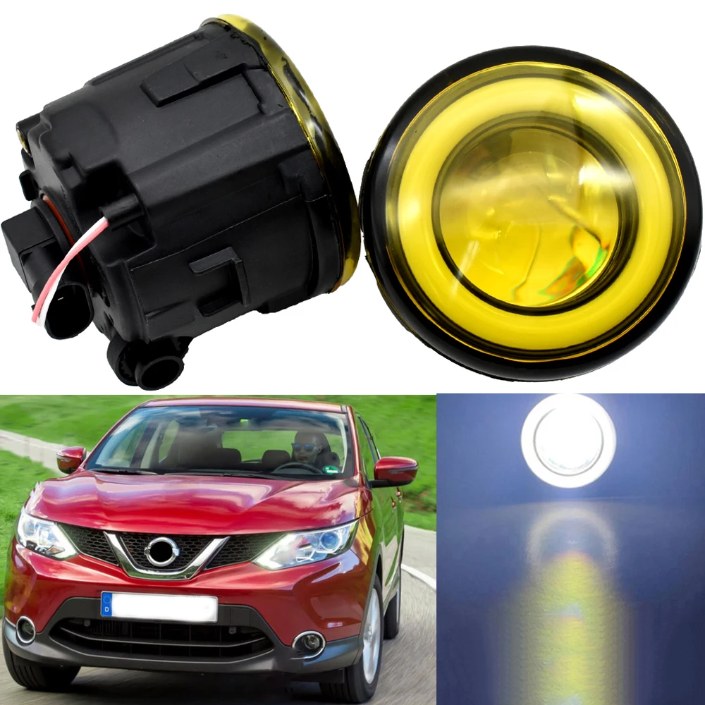 

Противотуманные фары для Nissan Qashqai J11 Dualis 2014-2017 светодиодный Angel Eye, противотуманные фары DRL, противотуманные фары