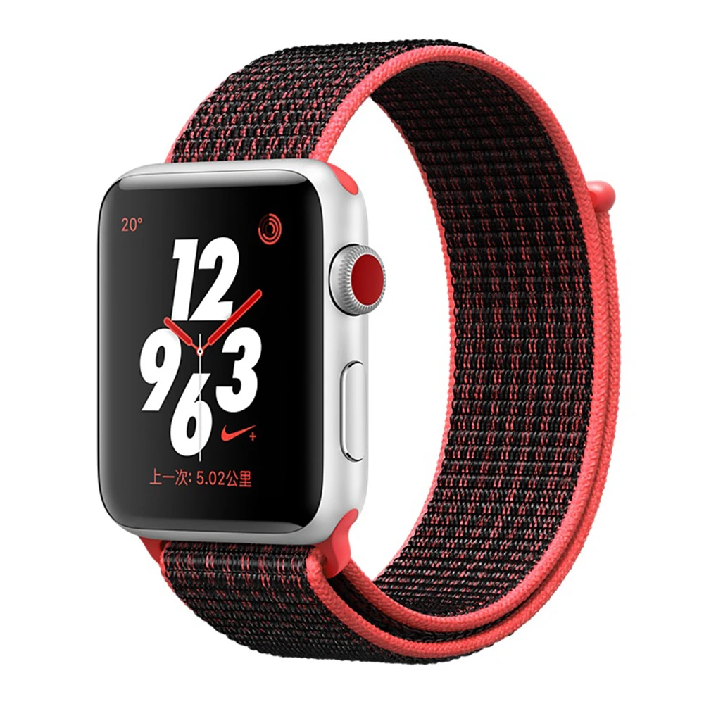 Red Black Нейлоновый ремешок для Apple Watch серии 5 42 мм iwatch 44 мм ремешок 38 мм 40 мм iwatch sreies 4 3 2 pulseira браслет ремешок для часов - Цвет ремешка: Red Black