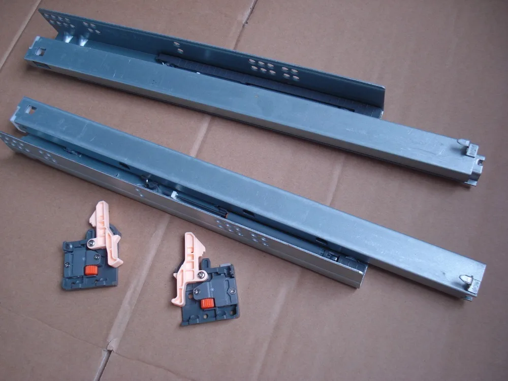 

Рельсовая направляющая DTC для выдвижного ящика, колесо для открывания потайного монтажа, 20 дюймов (500 мм), отскок, полностью удлинен, 25 кг