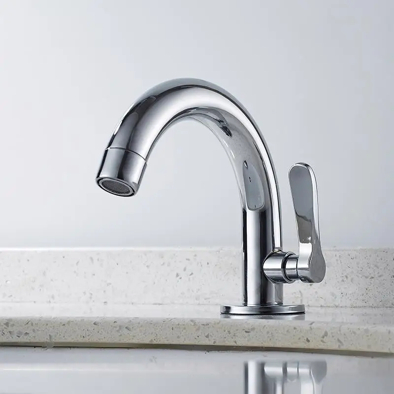 

Bathroom Basin Sink Faucet Stainless Steel Kitchen Faucet Single Cold Water Tap Deck Mounted Single Hole Bathroom Washbasin Tap