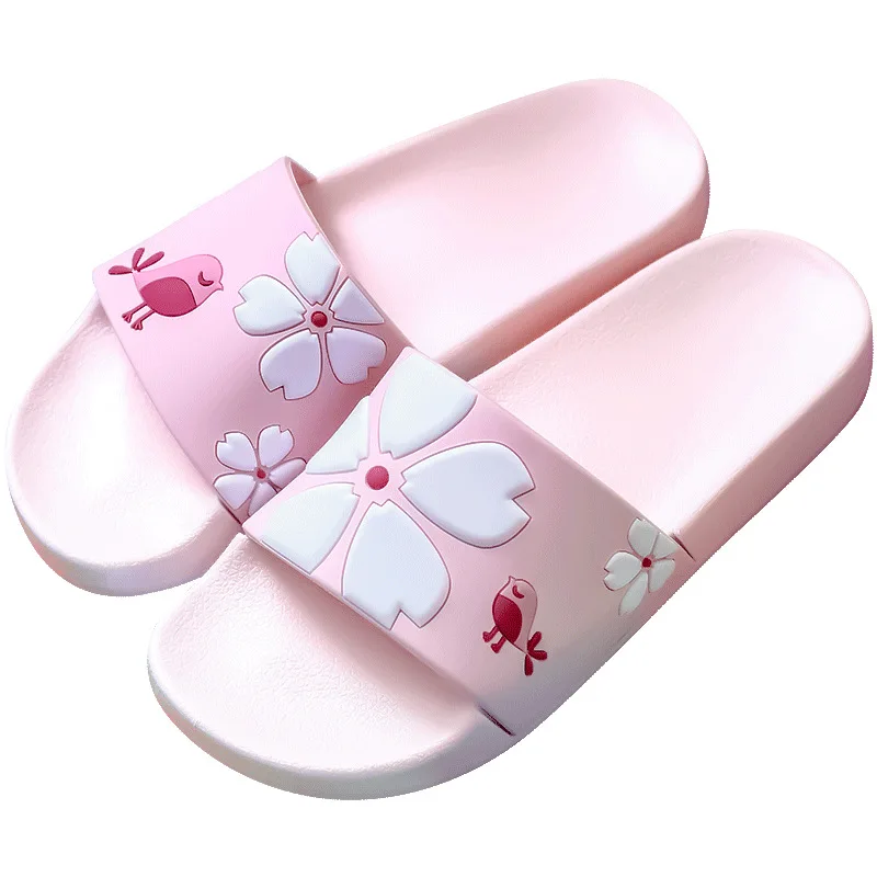 Cute Cartoon Animal Women Home Slippers Alpaca Unicorn Summer Bathroom Ladies Slides Non-slip Indoor Couples Shoes Flip Flops