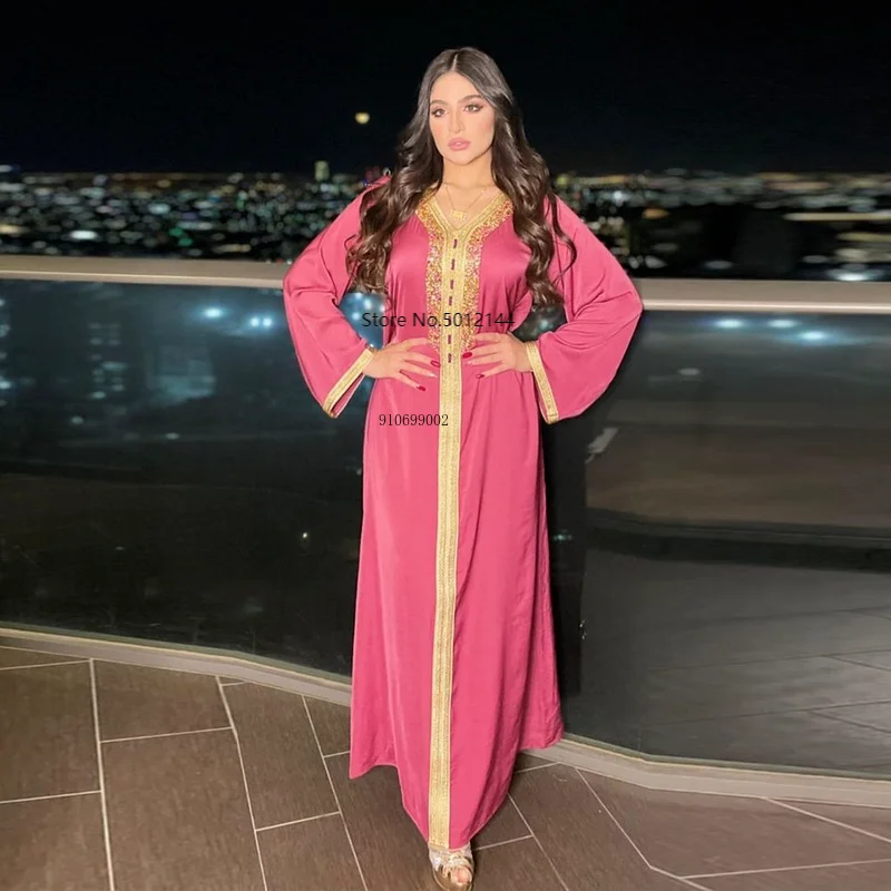 Рамадан ИД Мубарак розовый Абаи Дубай Турция Ислам мусульманская одежда