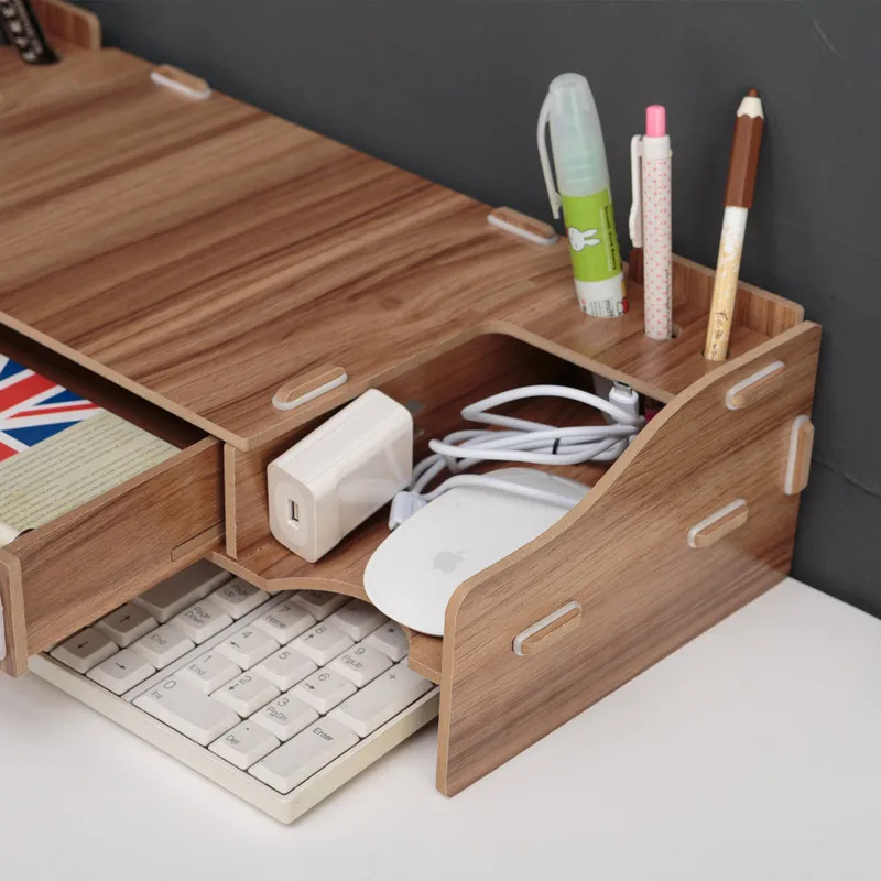 

Multi-function Desktop Monitor Stand Computer Screen Riser Wood Shelf Plinth Strong Laptop Stand Desk Holder For Notebook TV