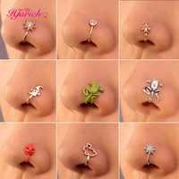 new copper animal fake nose ring non piercing clip on nose ring cartoon nose cuff fake piercing septum nose jewelry unusual gift