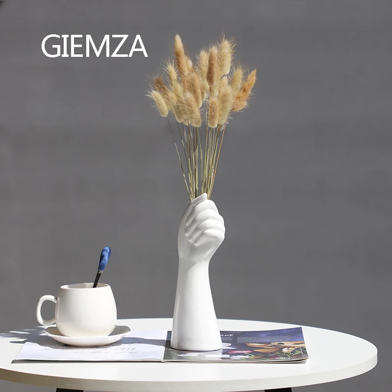 Керамическая белая ваза GIEMZA Hands декоративный блендер без растений 1 шт. подставка