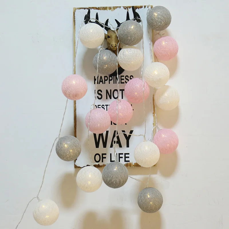 Ватные шарики гирлянды светодиодные огни ночное цепь лампы вечерние праздничные