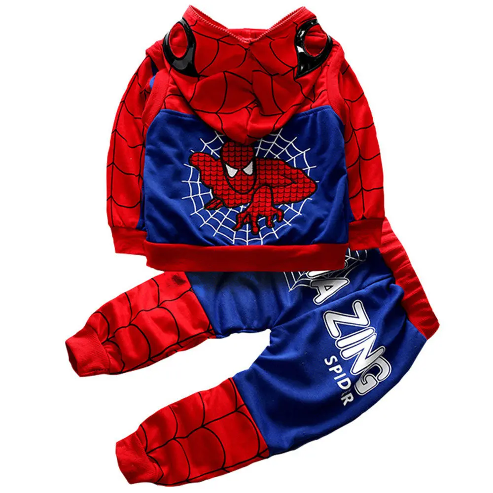 Новые детские на осень-зиму 3 комплекта комплект одежды Человек-паук топ + жилет