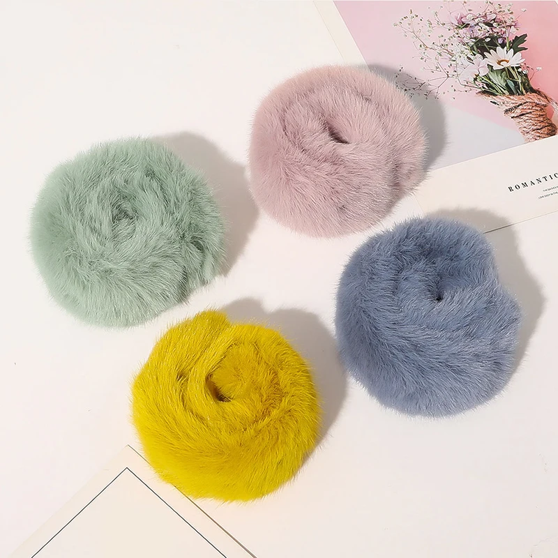Конфеты Цвет пушистый браслет ободки для волос плюшевая повязка Веревка сладкие