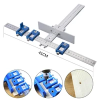 aluminum drilling punching locator position cabinet hardware jig set drill guide adjustable sliding nut for woodworking