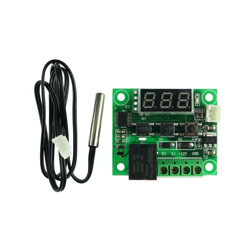 Цифровой светодиодный термостат W1209 12 В постоянного тока термометр с