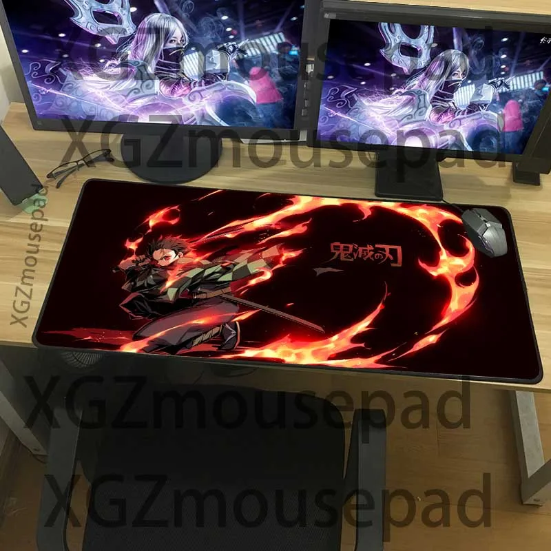 XGZ большой коврик для мыши Черный замок край аниме Demon Slayer Kimetsu No Yaiba HD компьютерный стол коврик резиновый нескользящий 900x400/600x300 Xxl