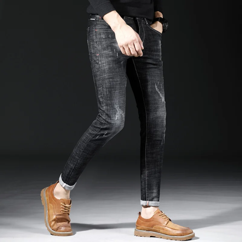 Мужские классические узкие блестящие винтажные ковбойские джинсы Pantalones Hombre