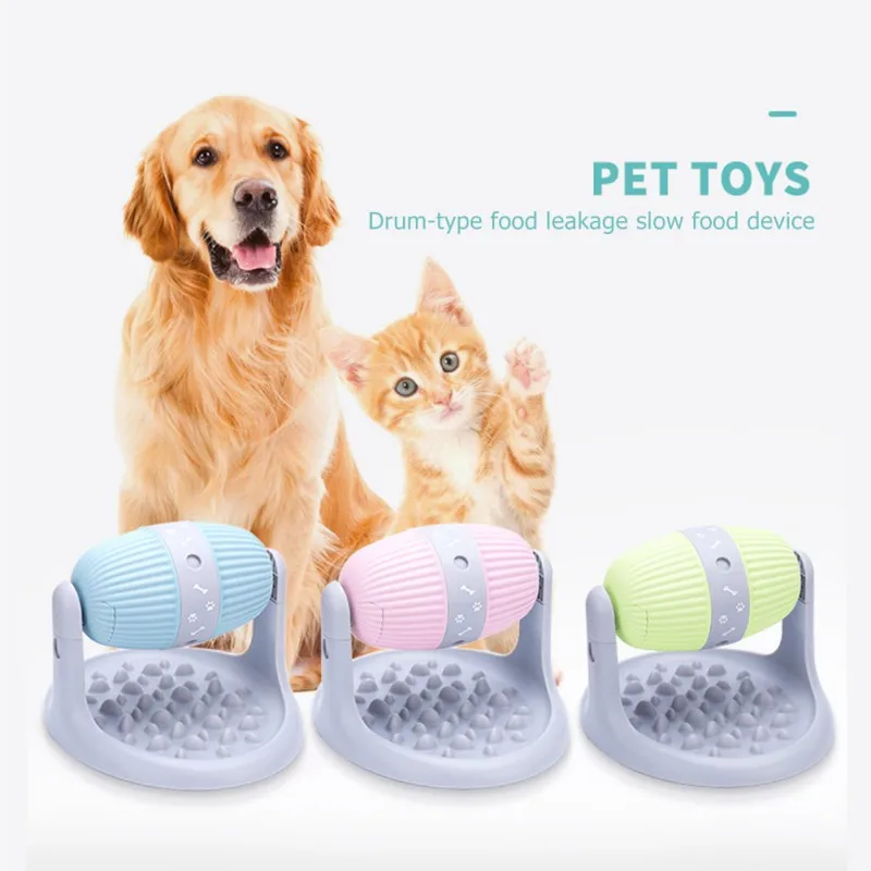 

Pet Cats And Dogs Cylindrical Roller Type Leaking Slow Food Toy Green