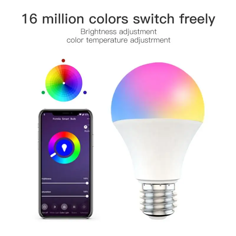 

Умная лампа с Wi-Fi, E27 B22, RGB + CCT, 110 В переменного тока