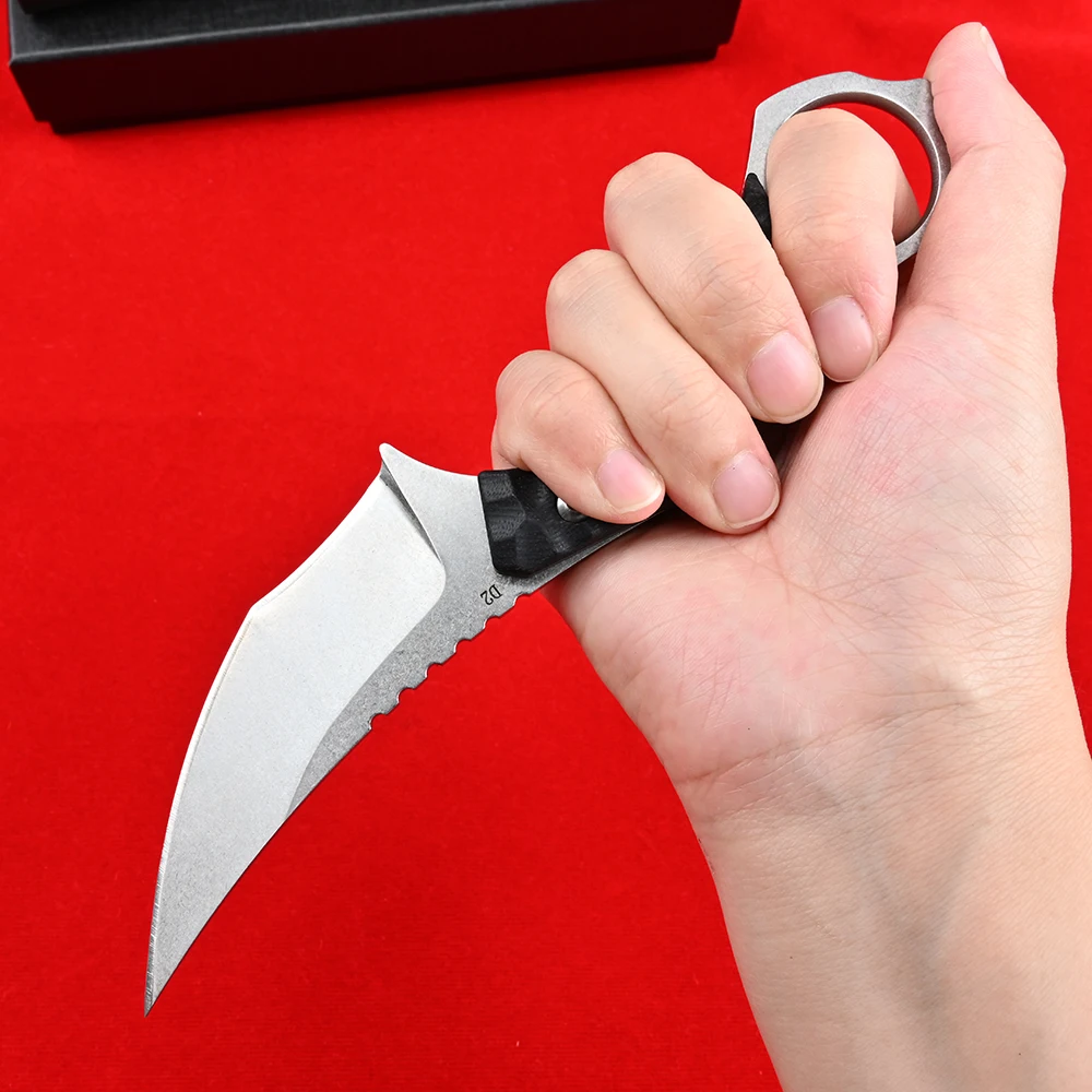 Нож-керамбит Cs Go с фиксированным лезвием D2 карманные уличные ножи охотничий