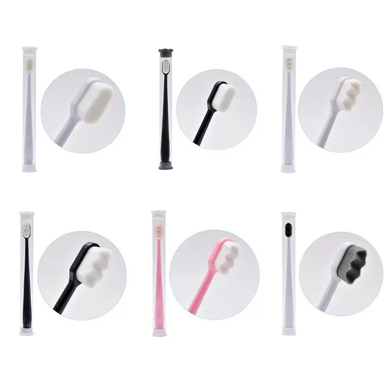 

1Pc Nano Ultra-fine Wave Toothbrush Soft Bristle Adult Child With PVC Dental Wh New Dropship