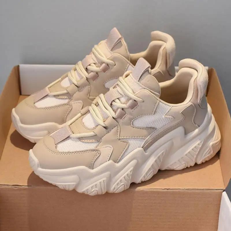 

Rizabina Real Leather Women Sneakers Fashion Platform Thick Bottom Shoes Woman Spring Casual Round Toe Footwear Size 35-39