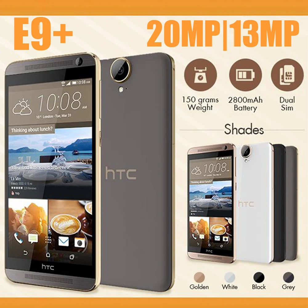 Б/у HTC One E9 Plus 4G LTE экран 5 дюйма Восьмиядерный процессор MT6795 3G ОЗУ + 32 Гб ПЗУ