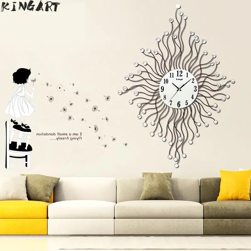 Большие настенные часы 85 см металлические большие бесшумные для гостиной